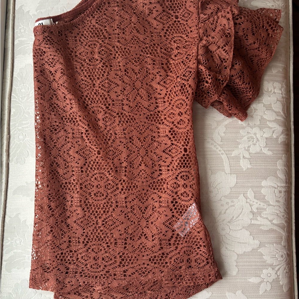 Forever 21 Rust Lace Blouse